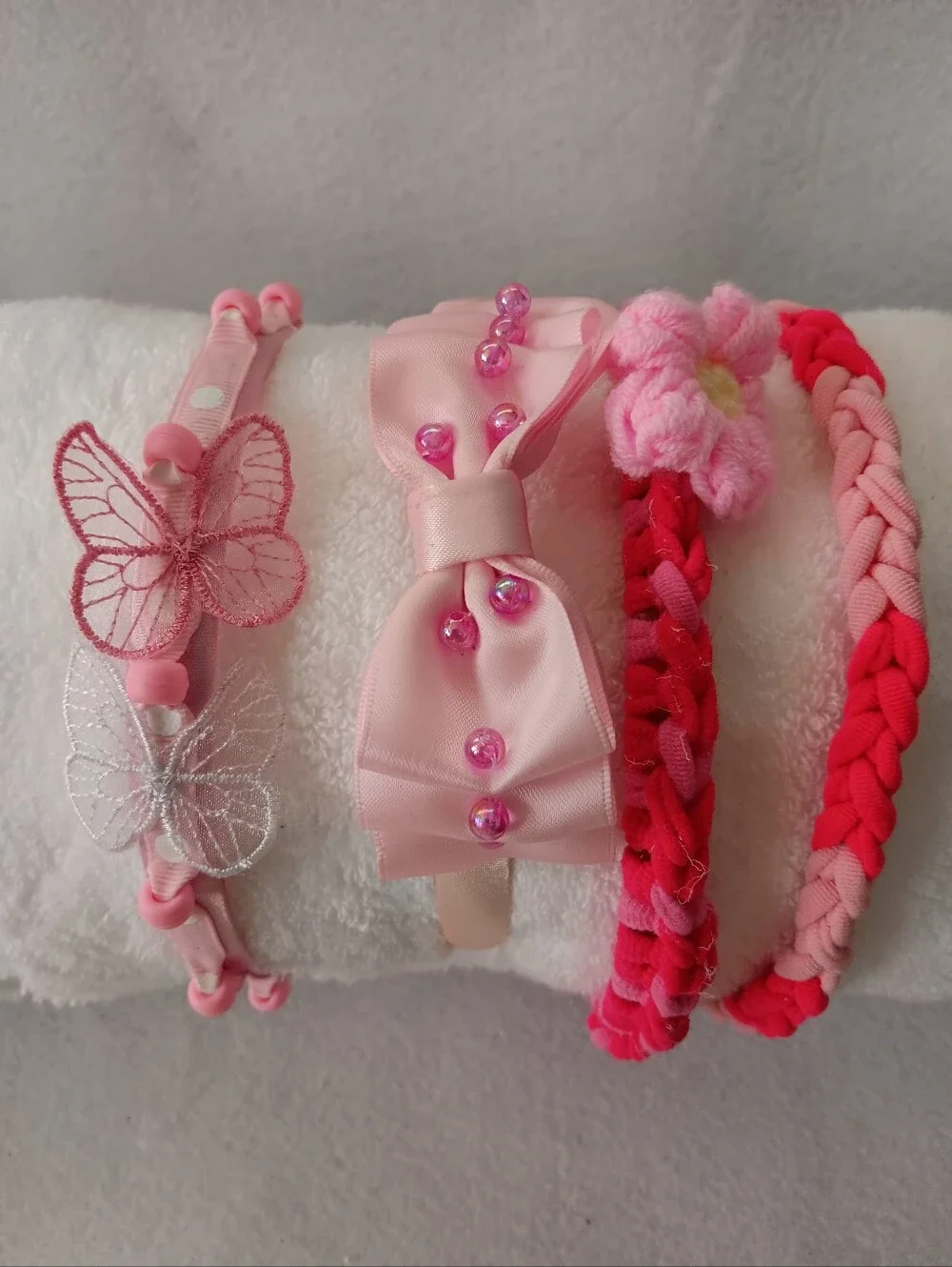 Set of Pink Girls' Decorative Headbands